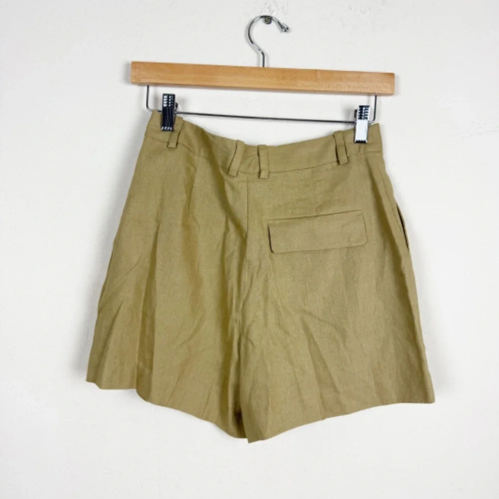 Zara Tan Linen Shorts Size XS